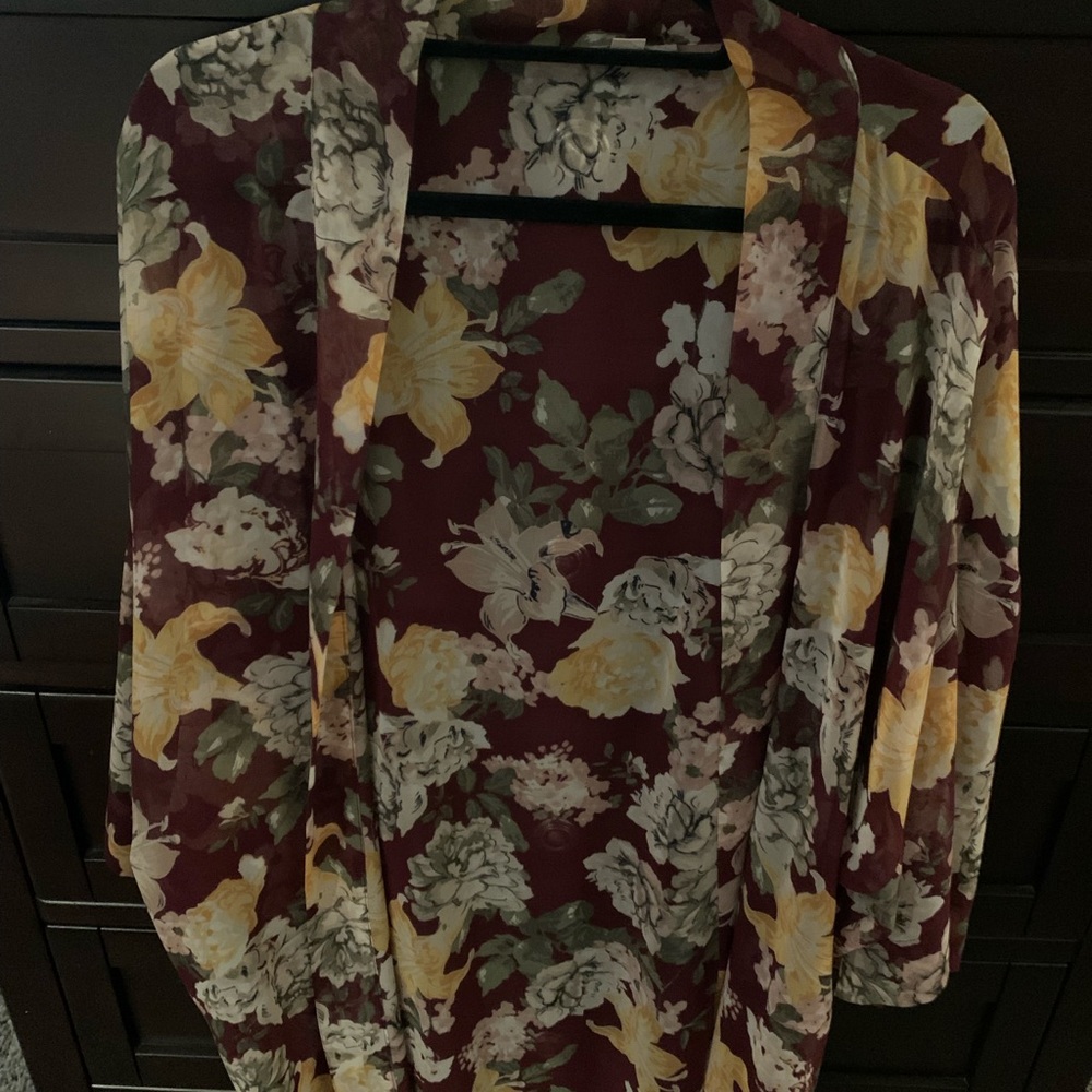 LOFT floral kimono style cardigan